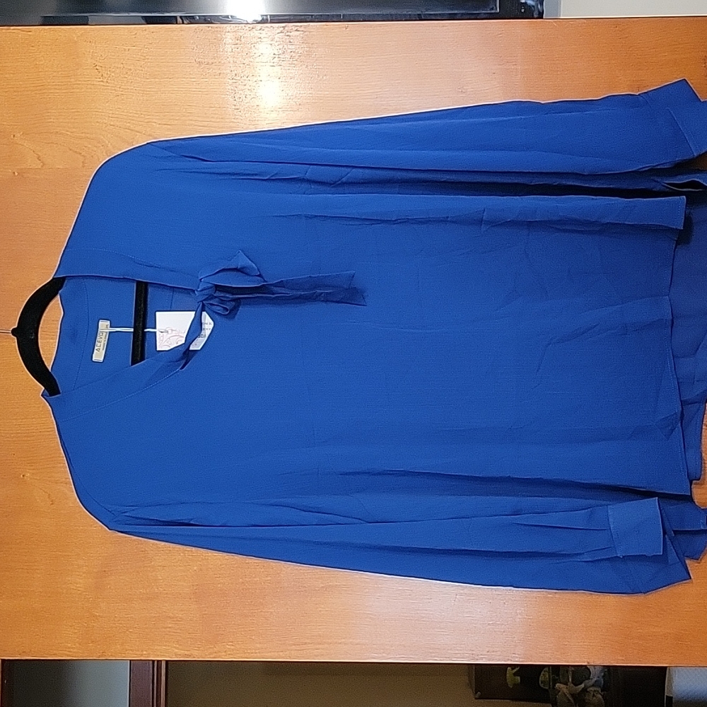 Royal blue long sleeve blouse